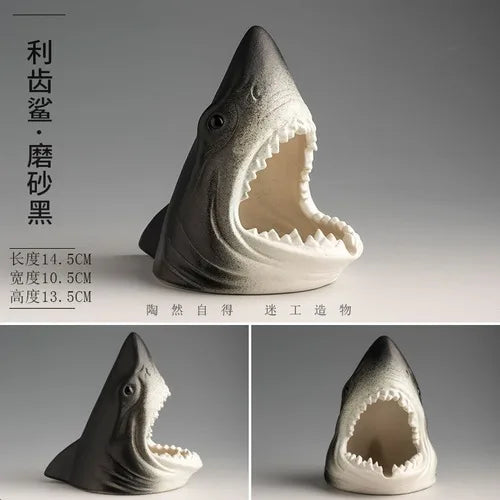Afralia™ Creative Shark Storage Ashtray for Home and Office Decoration