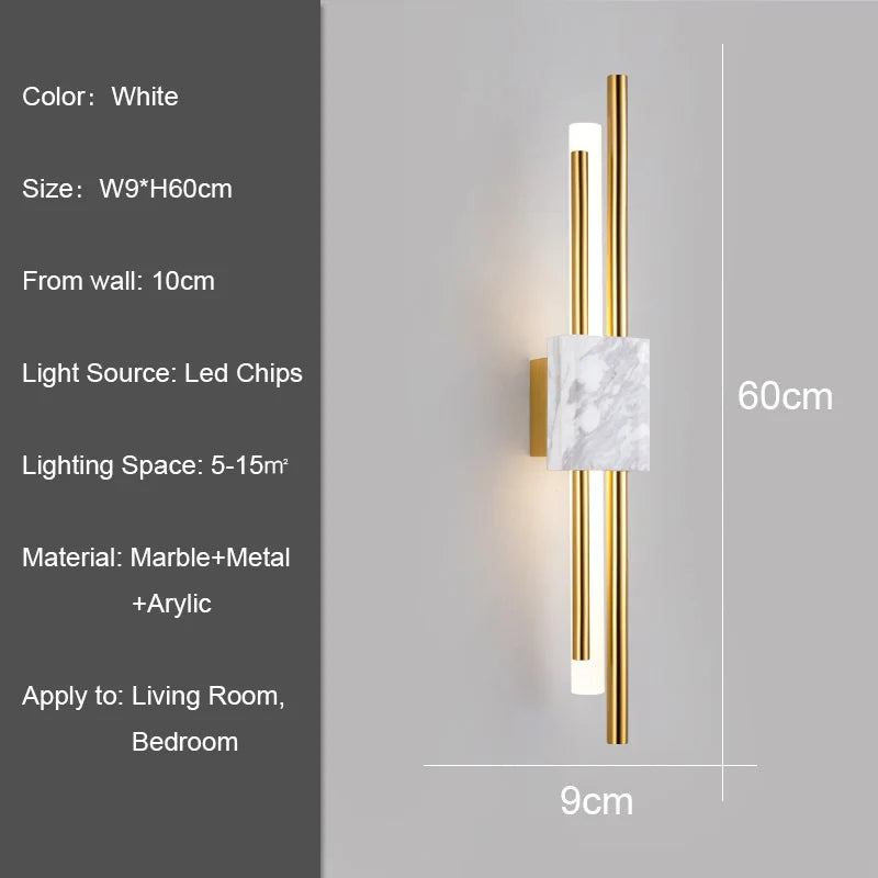 Afralia™ Marble Wall Light: Modern LED Indoor Decor - Black/White/Green Luxury Aesthetics