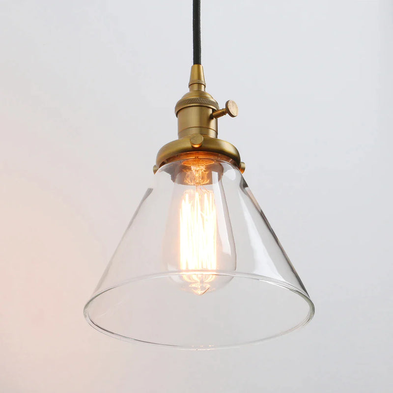 Afralia™ Funnel Flared Glass Clear Glass Pendant Light Fixture