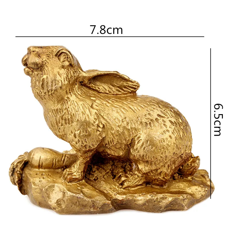 Afralia™ Retro Brass Zodiac Animal Sculpture. Chinese Modern Home Decor Craft.
