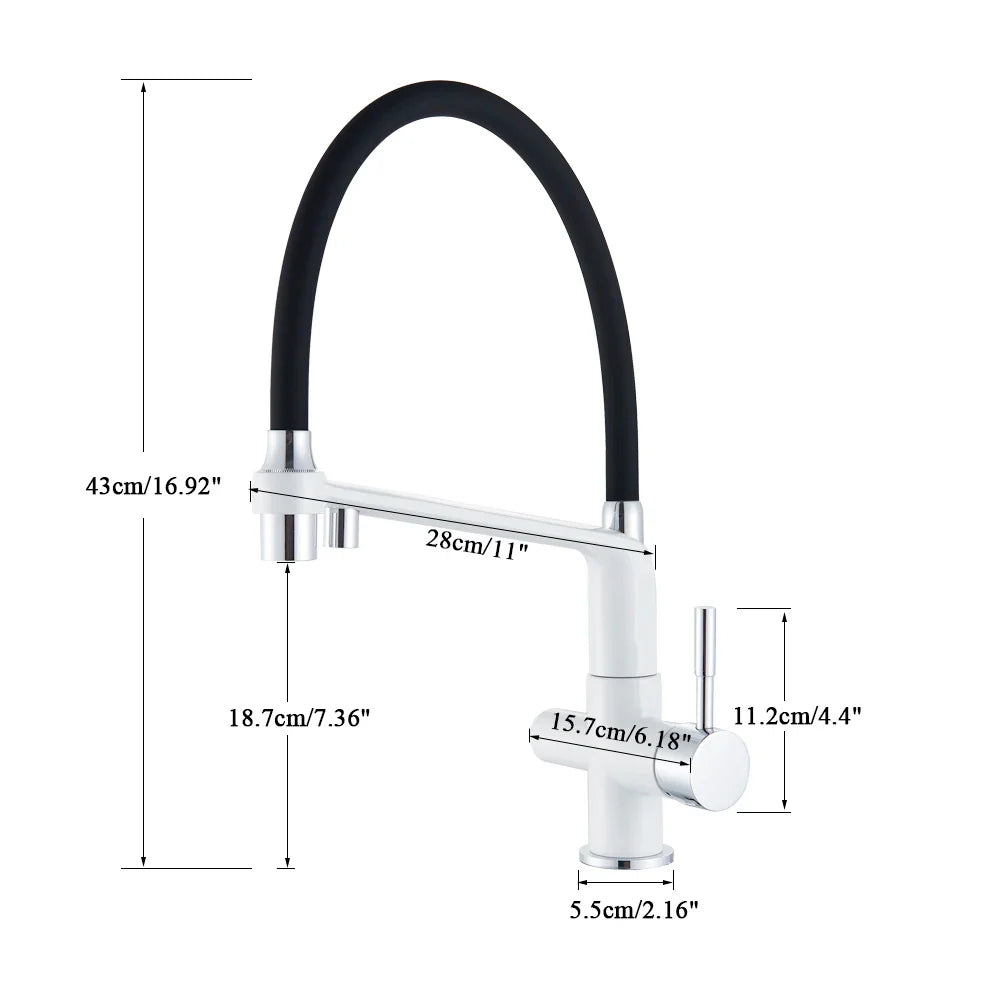Afralia™ Dual Spout Water Filter Faucet with 360° Rotation - Kitchen Mixer Tap