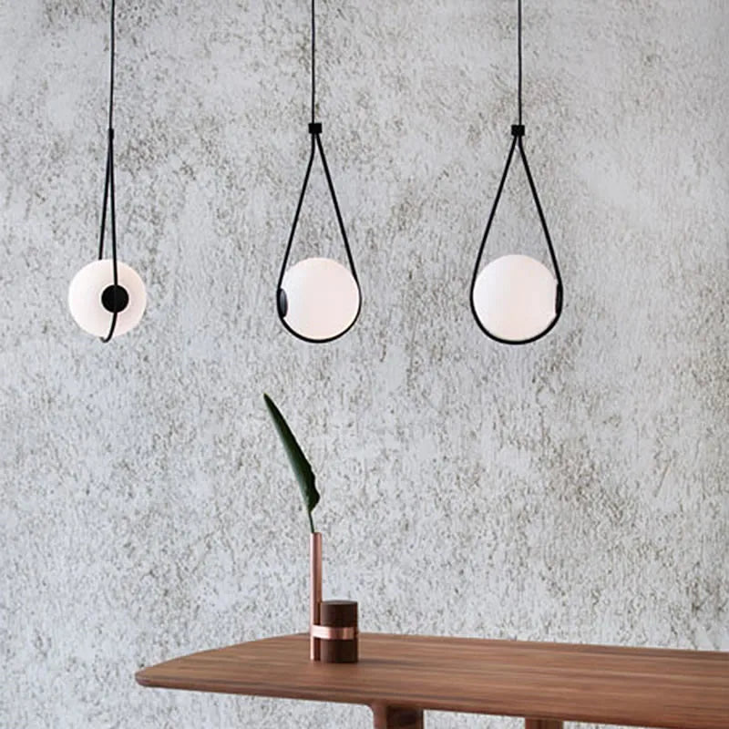 Nordic Glass Ball Pendant Light Modern Round Global Hanging Light Afralia™ Decorative Lighting