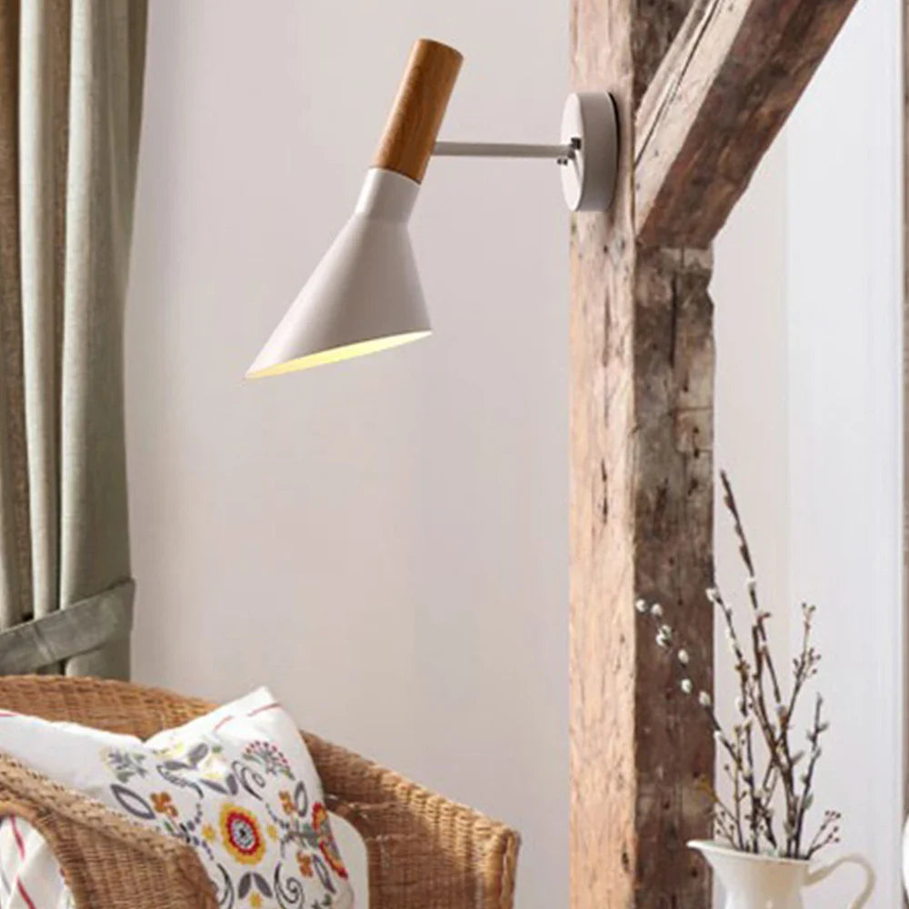 Afralia™ Nordic Wooden Wall Light Modern Vintage Loft LED Sconce for Home Decor