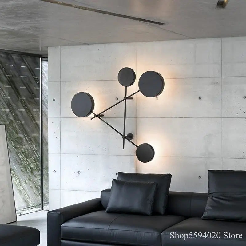 Afralia™ Geometric Iron Wall Lamp: Modern Nordic Design, LED, Living Room & Bedroom Décor