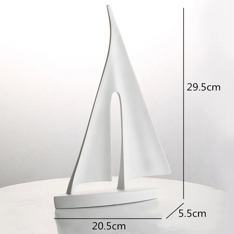 Afralia™ Abstract Resin Sailboat Ferry Triangle Ornament - Golden Home Decor Craft