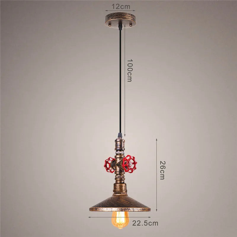 Afralia™ Steampunk Metal Pipe Pendant Lights for Balcony Stairs Cafe Bar Bedroom