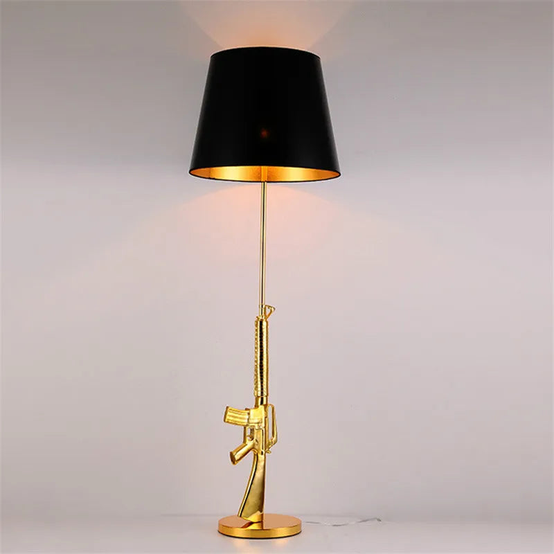 Afralia™ Luxe Gold AK47 LED Floor Lamp for Modern Living Room & Bedroom Decor