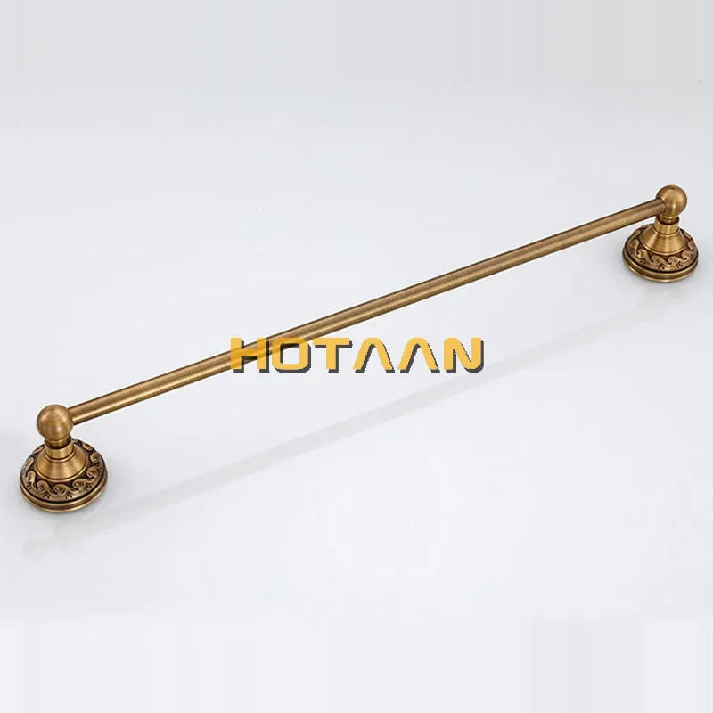 Afralia™ Antique Brass Towel Holder Single Bar 30-60cm, Solid Aluminium Towel Rack