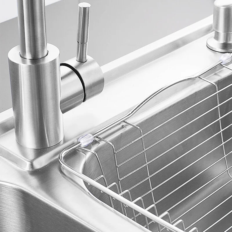 Afralia™ Stainless Steel Kitchen Faucet - Hot Cold Basin Sink Standard Tap