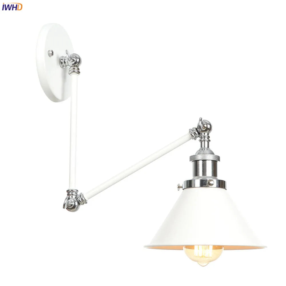 Afralia™ Loft Industrial Swing Arm Wall Lamp with Vintage Edison Bulb