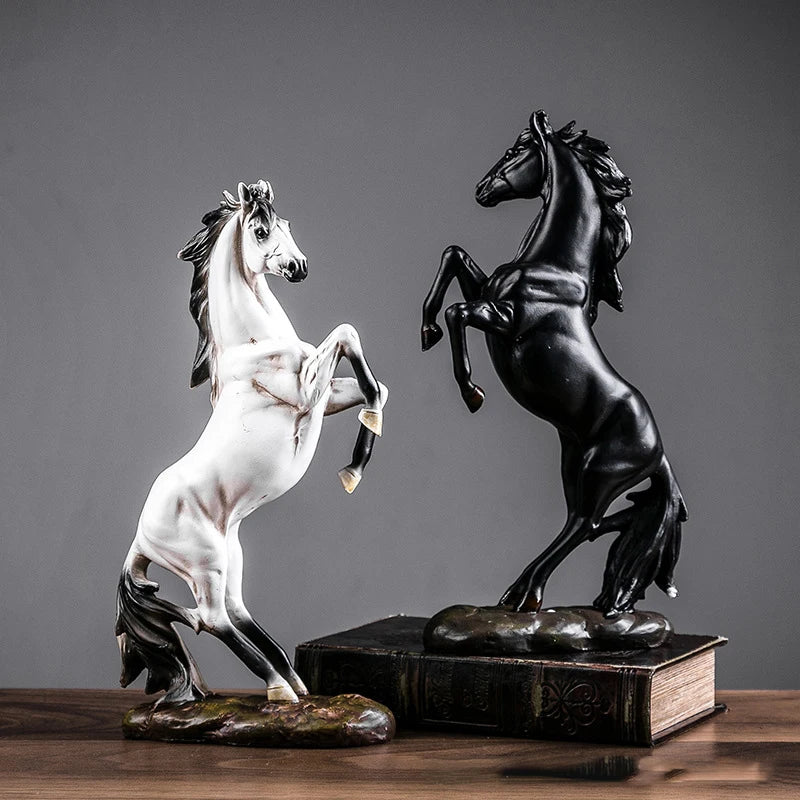 Afralia™ Modern Horse Resin Statuette for Home Decor and Gifts