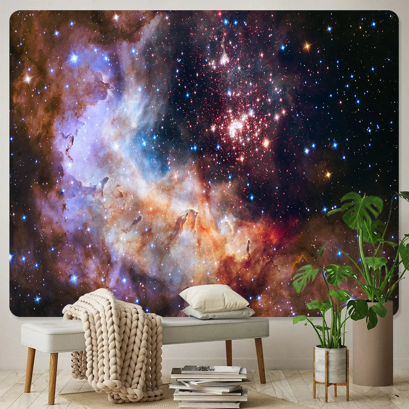 Afralia™ Night Sky Meteor Mandala Wall Hanging - Bohemian Yoga Mat & Home Decor