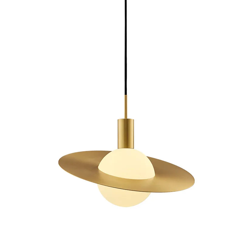 Afralia™ Modern Gold Glass Pendant Lamp, LED Hanging Light for Bedroom, Nordic Design