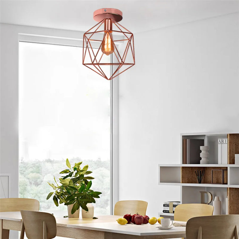 Afralia™ Rose Gold Iron Ceiling Light Modern Fixture for Hallway Entrance Aisle