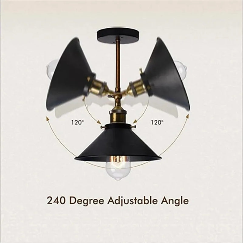 Afralia™ Industrial Black Wall Lamp Sconce for Living Room Bedroom Restaurant E27