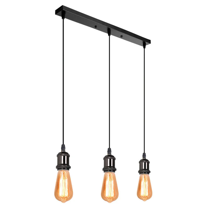 Afralia™ Industrial Loft LED Bar Pendant Light with E27 Socket for Kitchen Dining Room