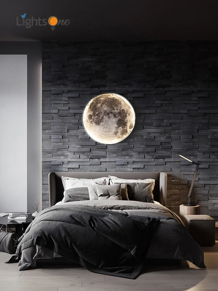 Moon Wall Lamp for Living Room Background Mural Decoration - Afralia™