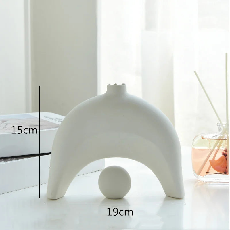 Afralia™ Rockery Hollow Coral Abstract Ceramic Vase for Flower Arrangement and Décor