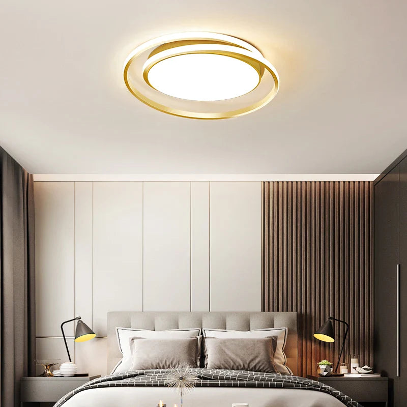 Afralia™ Modern Round Acrylic Chandelier Ceiling Lamp for Stylish Living Room Decor