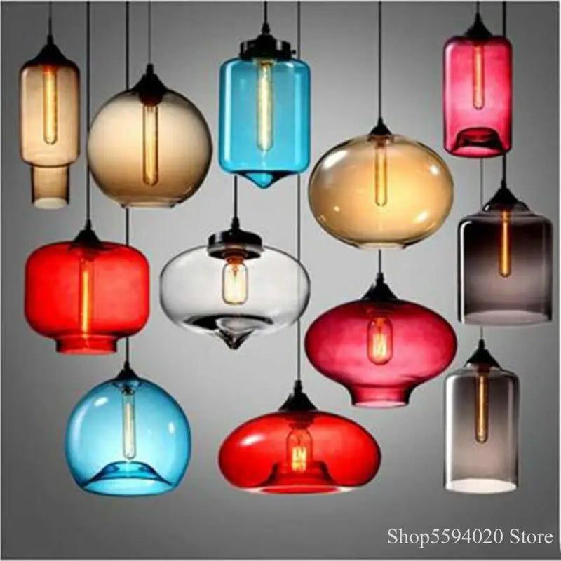 Afralia™ Nordic Glass Pendant Lamp Hanging Light for Home Decor