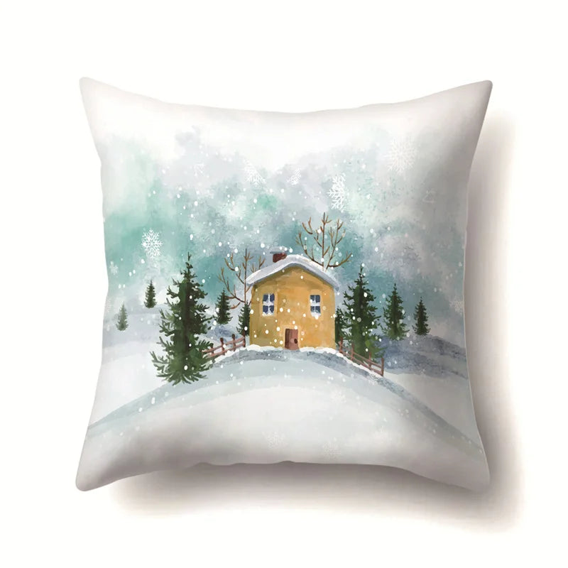 Afralia™ Christmas Deer Snow Pillow Case