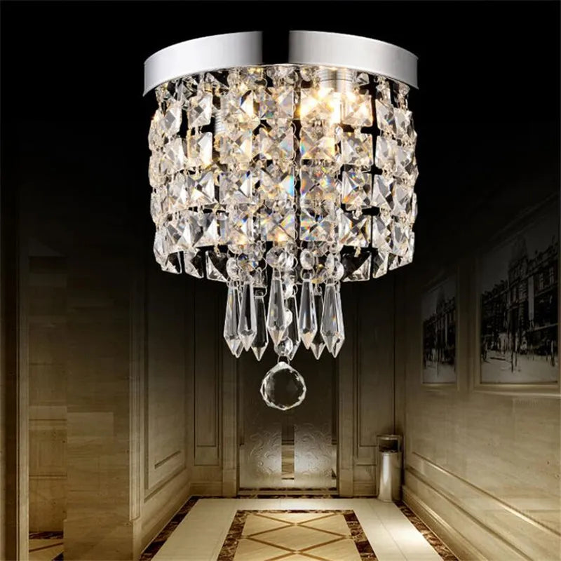 Afralia™ Diamond Crystal LED Ceiling Chandelier Pendant Light for Elegant Living Spaces