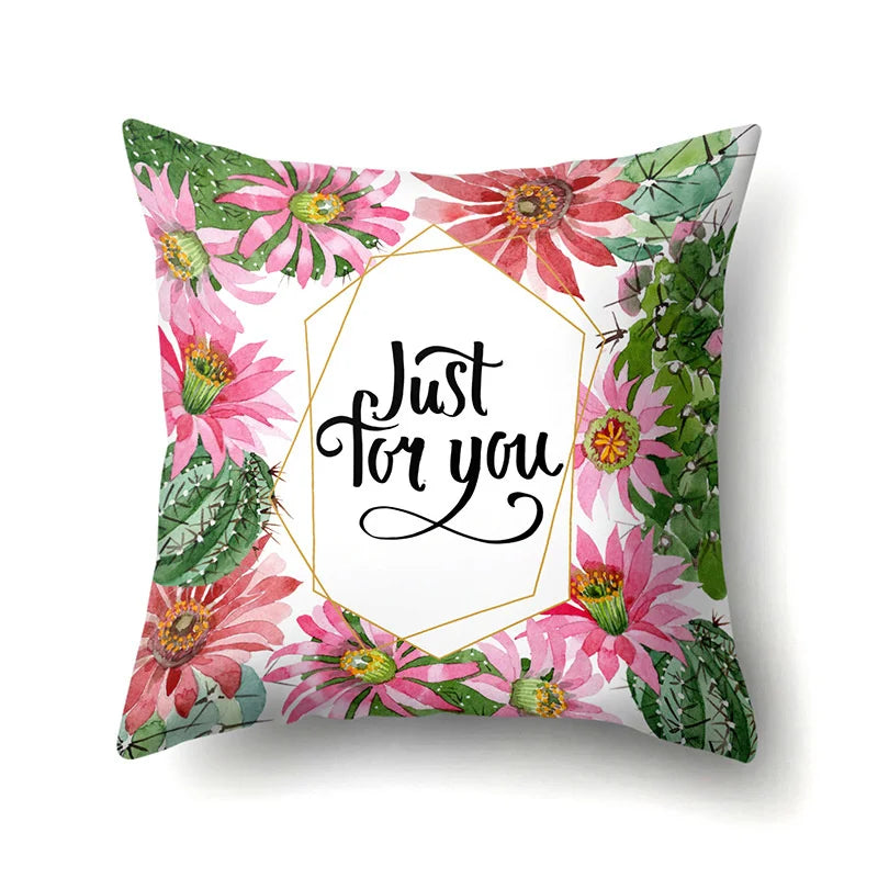 Afralia™ Green Tropical Leaves Pillow Cover - Four Season Landscape Decor