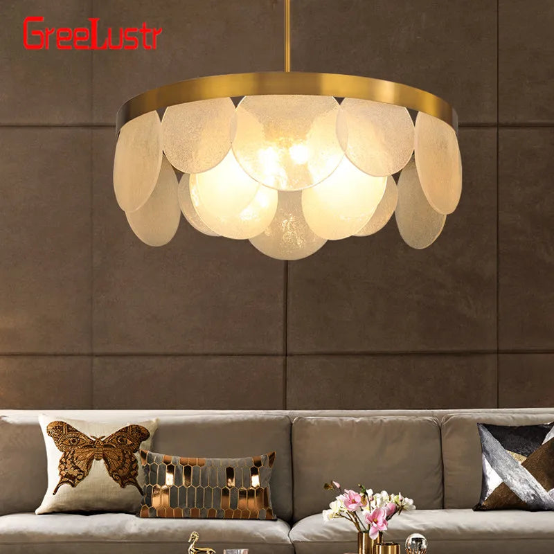 Afralia™ Glass Copper LED Pendant Light: Luxury Nordic Design for Home Decor