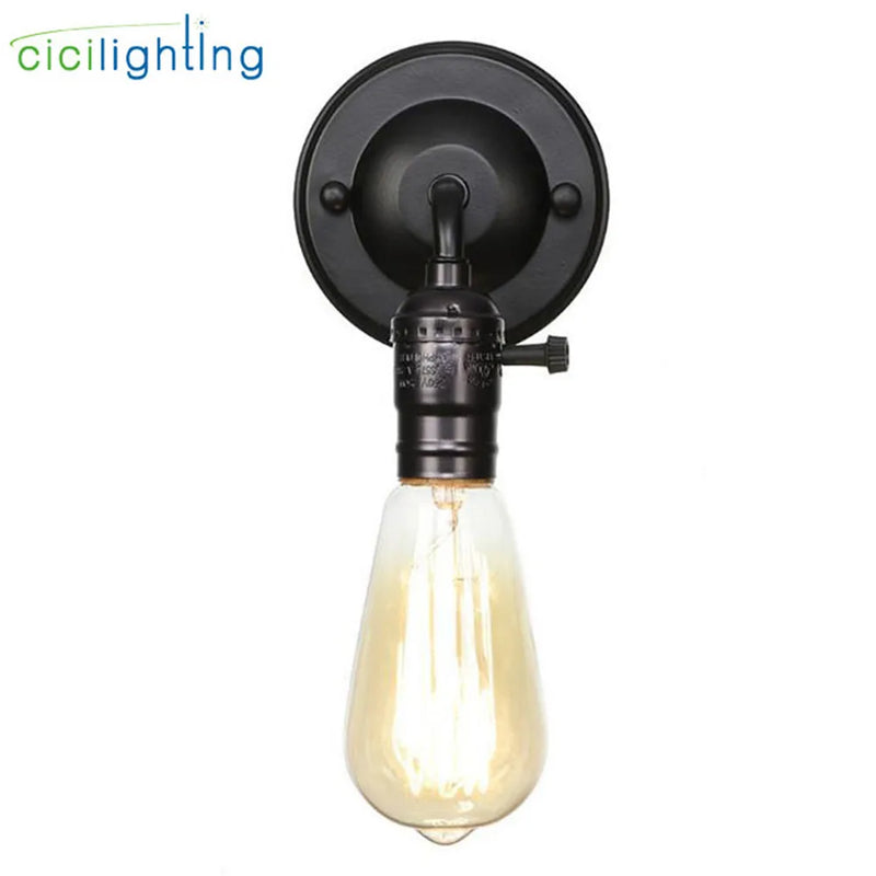 Afralia™ Chrome Loft Vintage Iron LED Scones Wall Lights Retro Bedroom Lamp