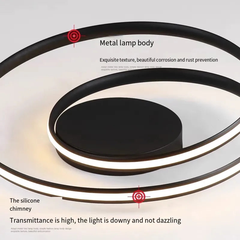 Afralia™ Minimalist LED Chandeliers Ceiling Lamp for Living Room Bedroom Study - Modern Surface Mounted Lighting