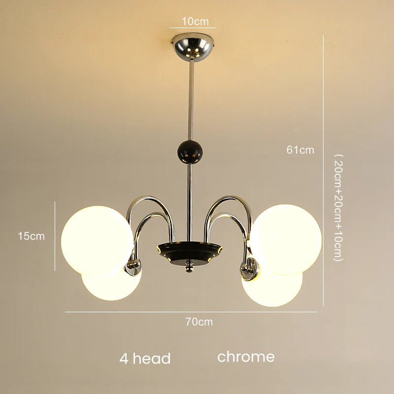 Afralia™ Glass Ball Chandelier: Luxury Nordic Living Room Lighting in Gold/Chrome