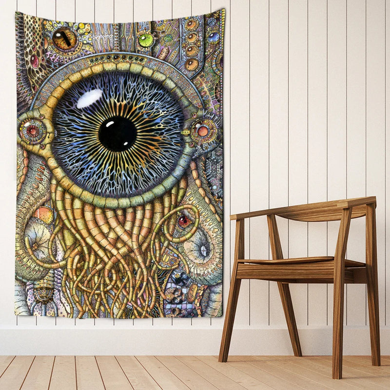 Afralia™ Owl Windbell Tapestry Wall Hanging Psychedelic Magic Art Home Decor