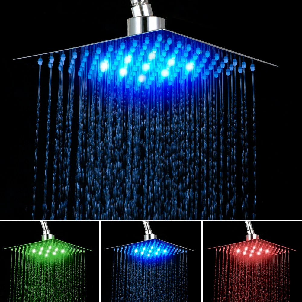 Afralia™ Super Slim Stainless Steel Chrome Shower Head - 8/10/12/16/20/24 Inch Ultra-thin