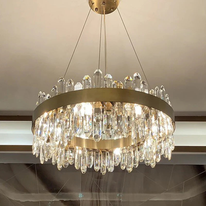Afralia™ Crystal Chandelier Pendant Light for Luxury Living Room, Bedroom, Dining, Kitchen & Home Décor