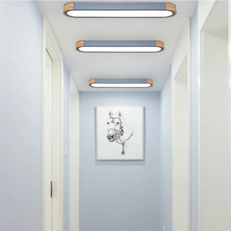 Afralia™ Wood LED Ceiling Lamp for Home Decor - Remote Control Panels for Living Room