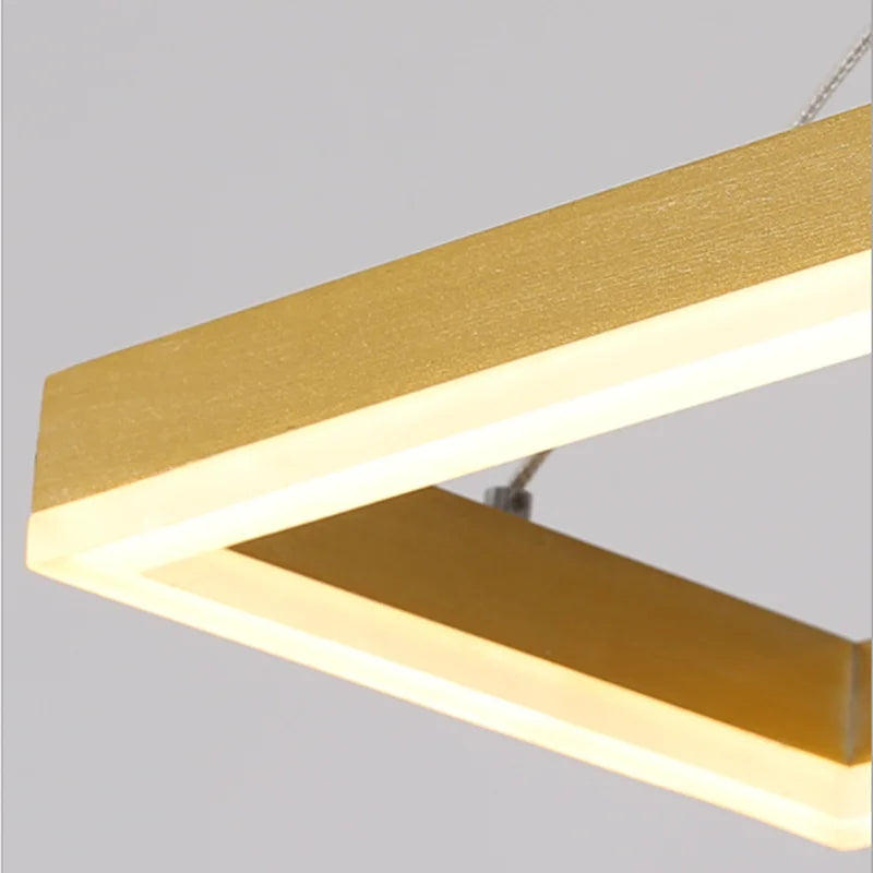 Afralia™ Gold Aluminum LED Chandelier Acrylic Deco Design for Bedroom Kitchen Island