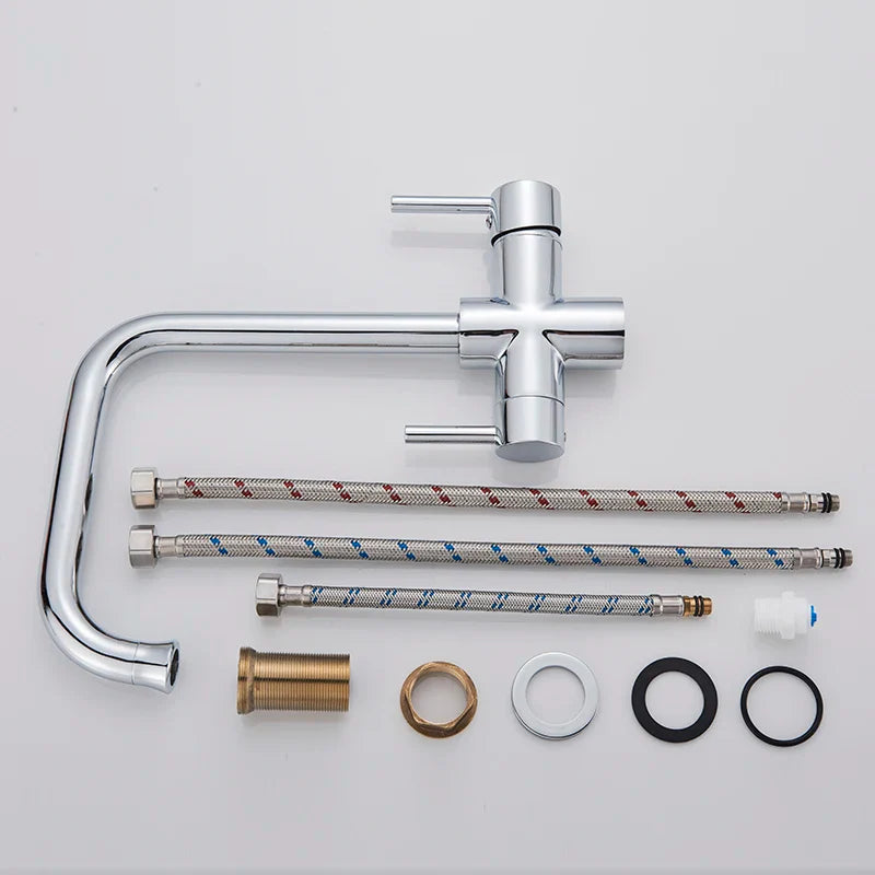 Afralia™ Dual Spout Filter Faucet with 360 Degree Rotation for Purified Kitchen Water