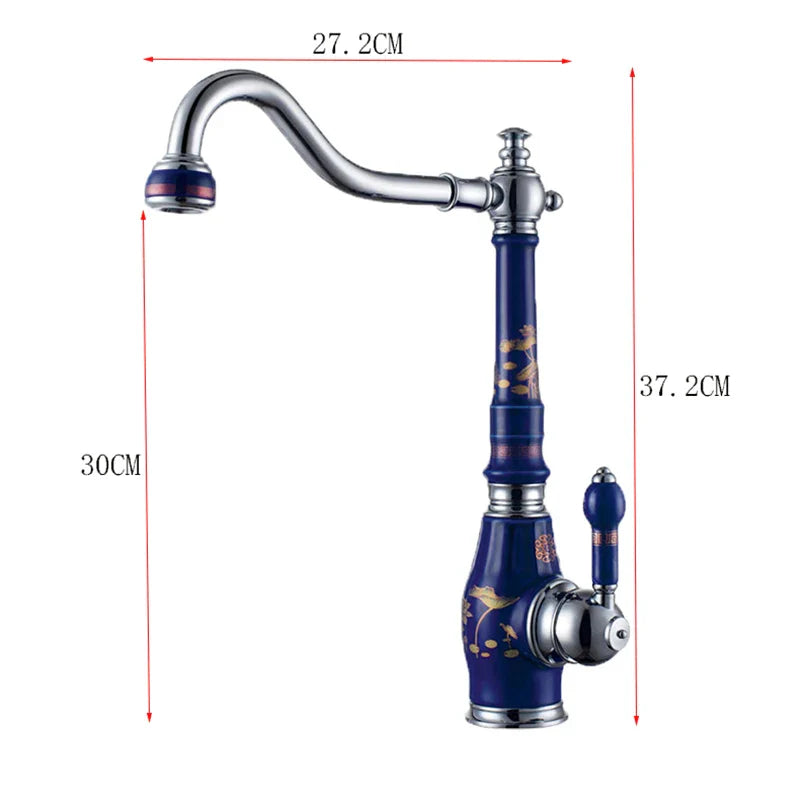 Afralia™ Brass Porcelain Kitchen Faucet, Chrome Finish Swivel Basin Sink Mixer