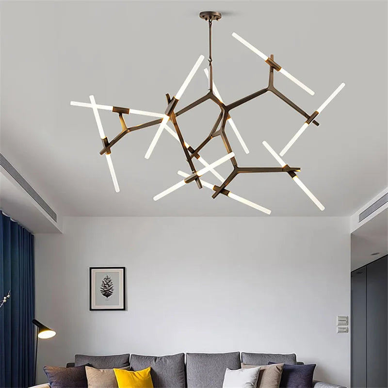 Afralia™ Gold LED Chandelier: Modern Nordic Lighting Fixture for Indoor Decor.