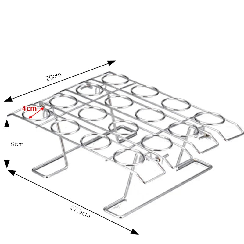 Afralia™ Stainless Steel Ice Cream Cone Display Rack Stand for Baking and Cooling