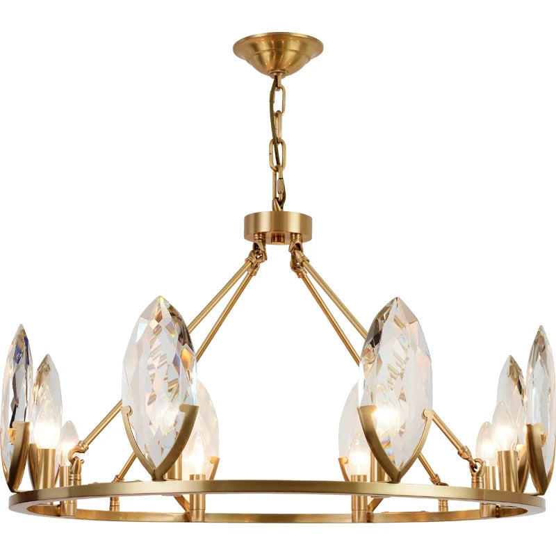 Afralia™ Crystal Chandelier LED Lighting Fixture for Luxurious Living Spaces