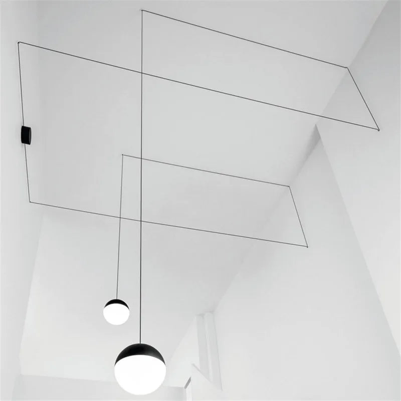 Afralia™ Geometric Glass Ball LED Pendant Chandelier Ceiling Lamp for Living Dining Bedroom