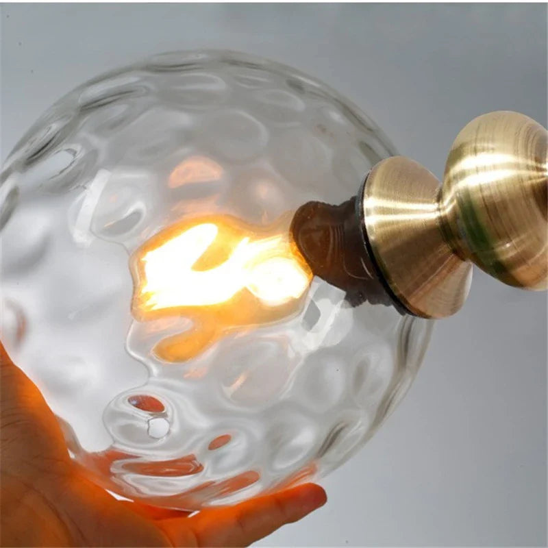 Afralia™ Nordic Water Grain Glass Pendant Lights for Living Room, Kitchen, Restaurant, Bar - Retro Simple Hanging Lamps