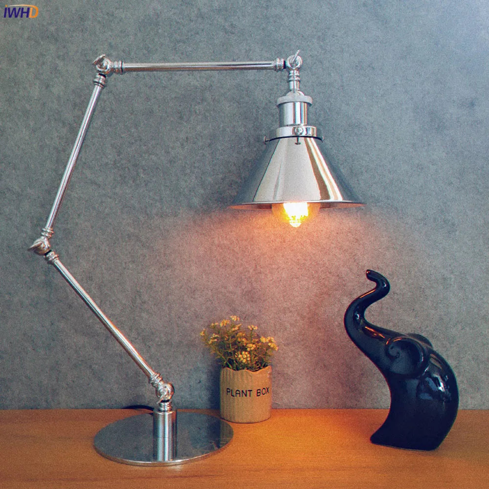Afralia™ Industrial LED Table Lamp For Home Decor - US/EU Plug Switch, Loft Style