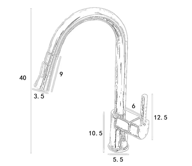 Afralia™ Pull Out Kitchen Faucet, Single Hole Brass Sink Mixer Tap