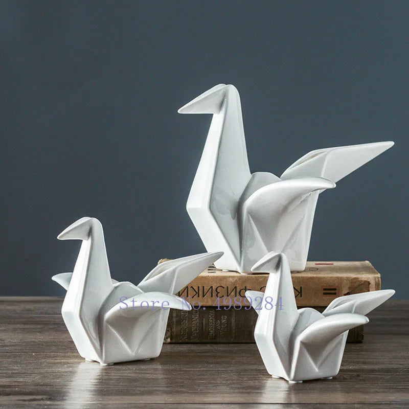 Afralia™ Origami Thousand Paper Cranes Ceramics for Modern Home Decor & Children's Room