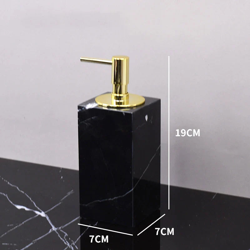 Afralia™ Black Marquina Marble Bathroom Set cue.opti