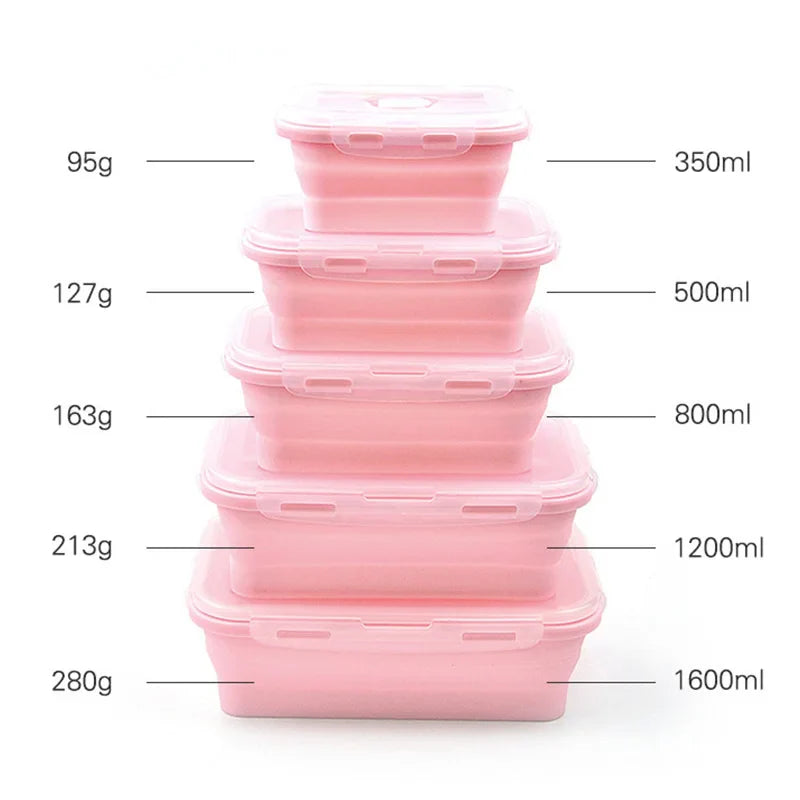 Afralia™ Silicone Food Lunch Box Set - Convenient, Foldable, and Durable Storage Containers