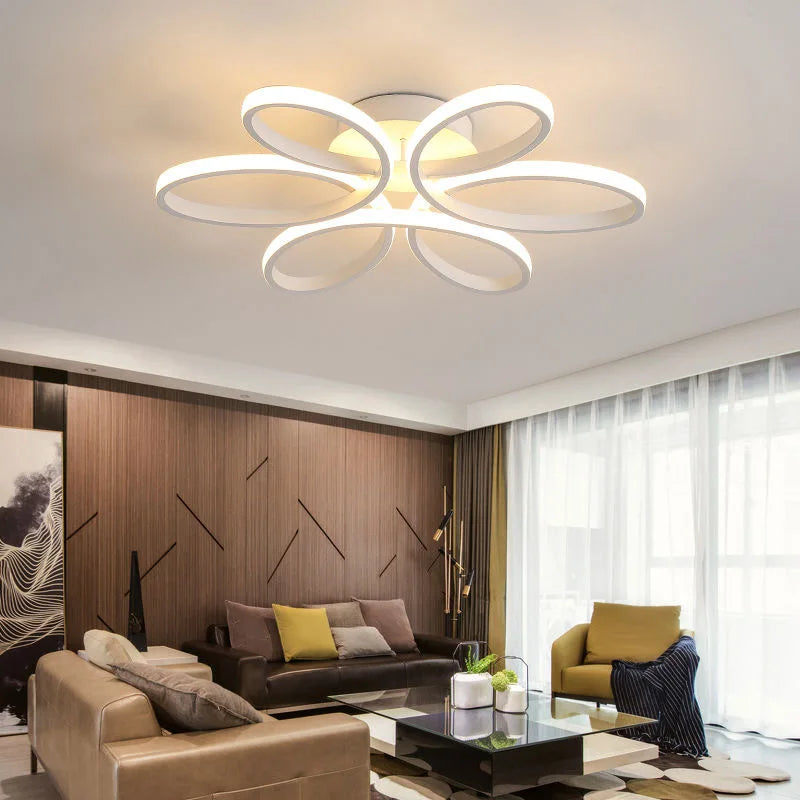 Afralia™ LED Ceiling Chandelier: Remote Control Modern Aluminum Bedroom Living Room Lamp