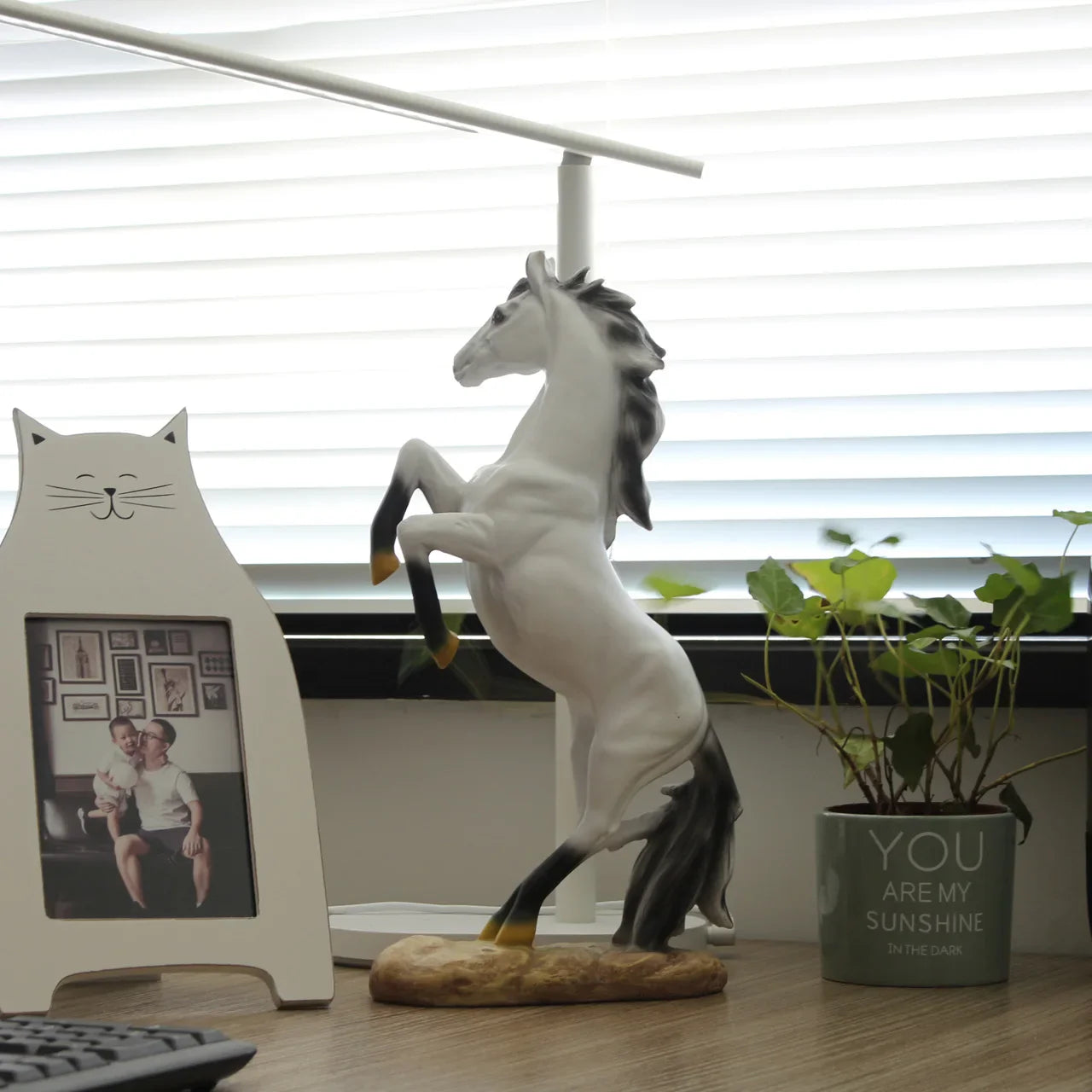 Afralia™ Resin Horse Figurines Decor - Modern Black Steed Statues for Men's Room